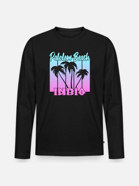 Palolem Beach India - Männer Premium Bio Langarmshirt - Schwarz