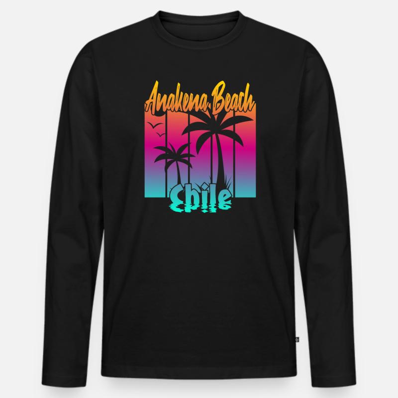 Anakena Beach Chile - Männer Premium Bio Langarmshirt - Schwarz