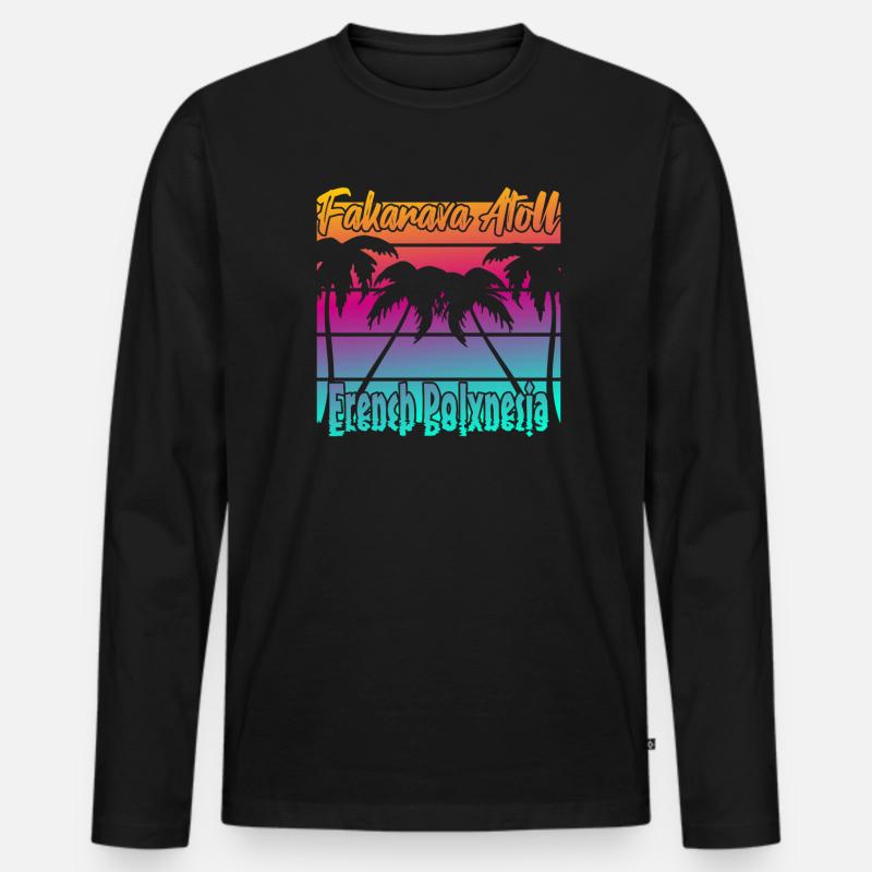 Fakarava Atoll French Polynesia - Männer Premium Bio Langarmshirt - Schwarz