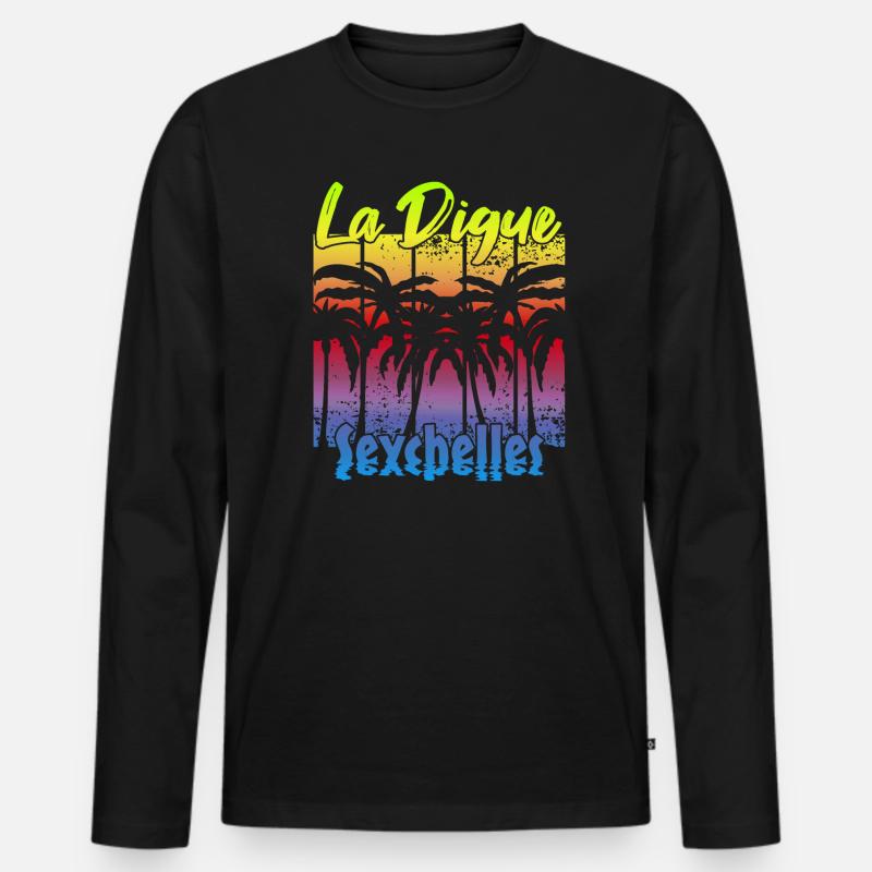 La Digue Seychelles - Männer Premium Bio Langarmshirt - Schwarz