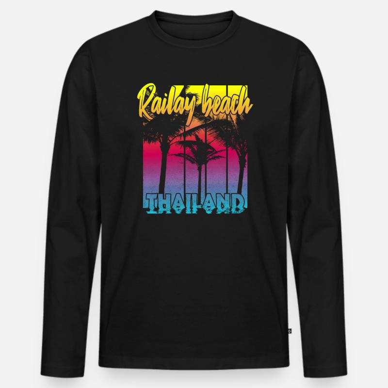 Railay Beach Thailand - Männer Premium Bio Langarmshirt - Schwarz