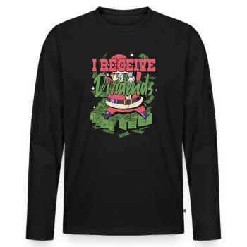 I Receive Dividends - Men's Premium Organic Long Sleeve Shirt - black - Front - Nico (187cm)