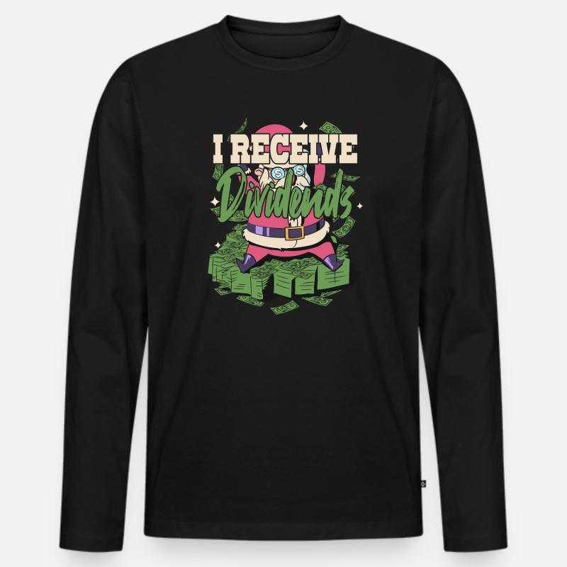I Receive Dividends - Männer Premium Bio Langarmshirt - Schwarz