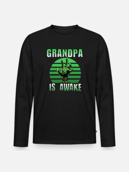 Halloween Grandpa - Men's Premium Organic Long Sleeve Shirt - black