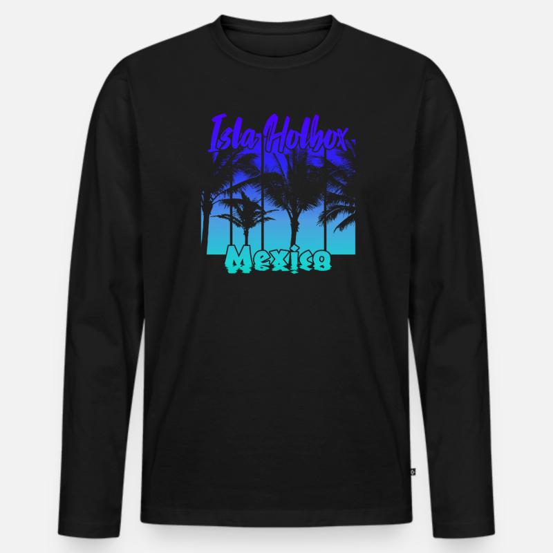 Isla Holbox Mexico - Männer Premium Bio Langarmshirt - Schwarz