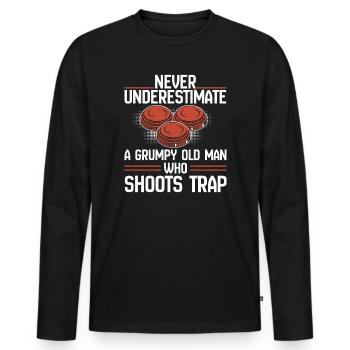 Shooting Sport Clay Pigeon Shooting Clay Pigeon Shooting - Men's Premium Organic Long Sleeve Shirt - black - Front - Nico (187cm)