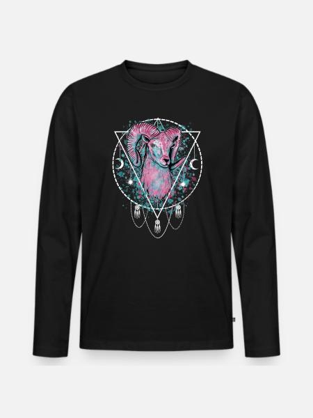 Ram Sterrenbeeld - Mannen Premium Bio shirt met lange mouwen - zwart