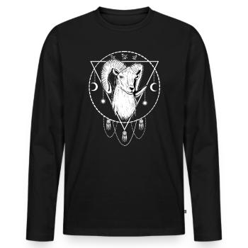 Aries Occultism - Men's Premium Organic Long Sleeve Shirt - black - Front - Nico (187cm)
