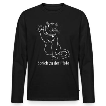Sprich zu der Pfote Katze Geschenk - Männer Premium Bio Langarmshirt - Schwarz - Vorne - Nico (187cm)