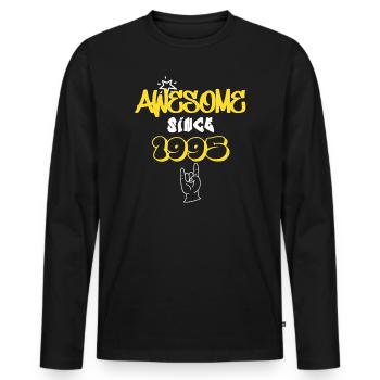 Awesome since 1995 graffiti style - Men's Premium Organic Long Sleeve Shirt - black - Front - Nico (187cm)