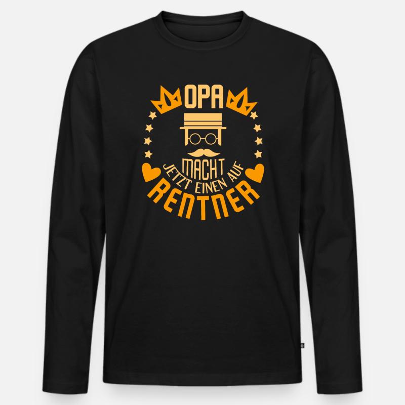 OPA Rentner Geschenk - Männer Premium Bio Langarmshirt - Schwarz