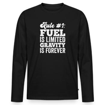 Flugschule Treibstoff ist begrenzt - Fluglehrer - Männer Premium Bio Langarmshirt - Schwarz - Vorne - Nico (187cm)