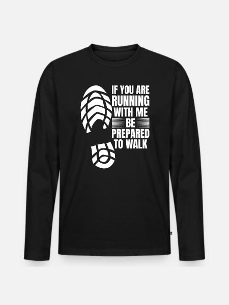 Langsam Laufen Joggen - Slow Runner - Männer Premium Bio Langarmshirt - Schwarz