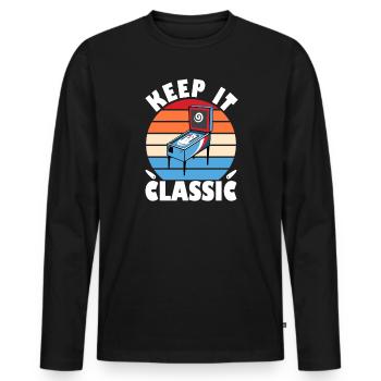 Retro Zocker Sprüche Gaming Geschenk - Männer Premium Bio Langarmshirt - Schwarz - Vorne - Nico (187cm)
