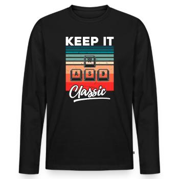 Video Games Spruch Classic Zocken - Männer Premium Bio Langarmshirt - Schwarz - Vorne - Nico (187cm)