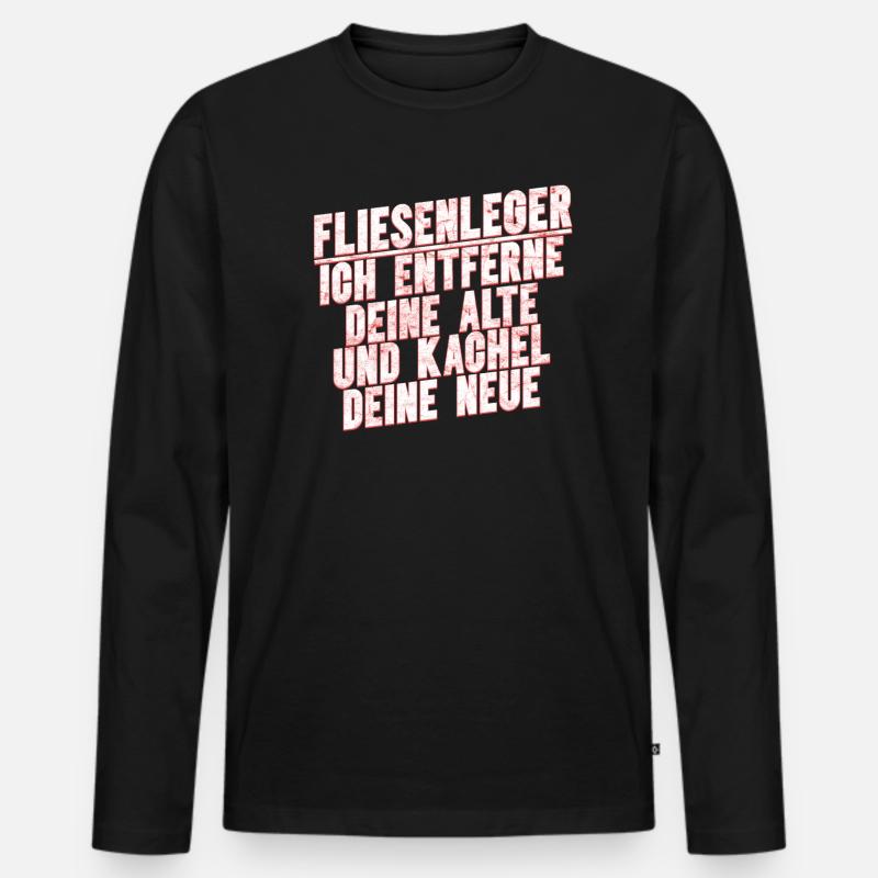 Fliesenleger Fliesen Handwerker - Männer Premium Bio Langarmshirt - Schwarz