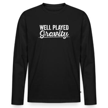 Gebrochener Arm Spruch - Ambruch Fraktur Gipsarm - Männer Premium Bio Langarmshirt - Schwarz - Vorne - Nico (187cm)