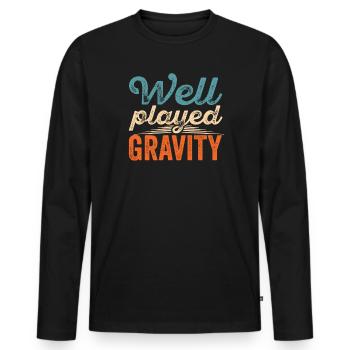 Gebrochener Arm Spruch - Ambruch Fraktur Gipsarm - Männer Premium Bio Langarmshirt - Schwarz - Vorne - Nico (187cm)