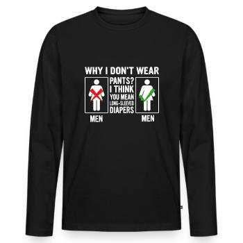 Costume de kilt écossais Saying - Jupe écossaise - T-shirt manches longues Premium bio Homme - noir - Devant - Nico (187cm)