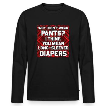 Costume de kilt écossais Saying - Jupe écossaise - T-shirt manches longues Premium bio Homme - noir - Devant - Nico (187cm)