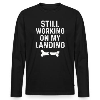 Gebrochener Arm Spruch - Fraktur Gipsarm - Männer Premium Bio Langarmshirt - Schwarz - Vorne - Nico (187cm)
