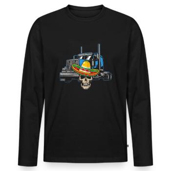 Mexikanischer Trucker LKW-Fahrer Mexico - Männer Premium Bio Langarmshirt - Schwarz - Vorne - Nico (187cm)