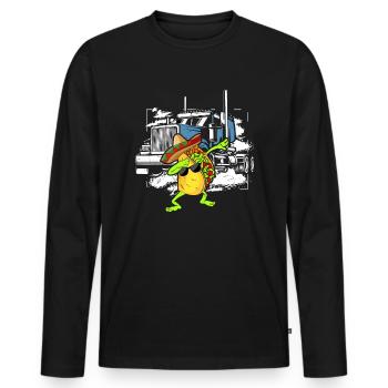 Mexikanischer Trucker LKW-Fahrer Mexico - Männer Premium Bio Langarmshirt - Schwarz - Vorne - Nico (187cm)