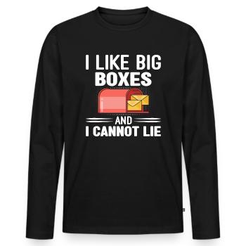 Briefkasten Postbote Spruch Postzusteller - Männer Premium Bio Langarmshirt - Schwarz - Vorne - Nico (187cm)