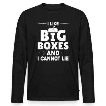 Briefkasten Postbote Spruch Postzusteller - Männer Premium Bio Langarmshirt - Schwarz - Vorne - Nico (187cm)