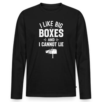 Briefkasten Postbote Spruch Postzusteller - Männer Premium Bio Langarmshirt - Schwarz - Vorne - Nico (187cm)