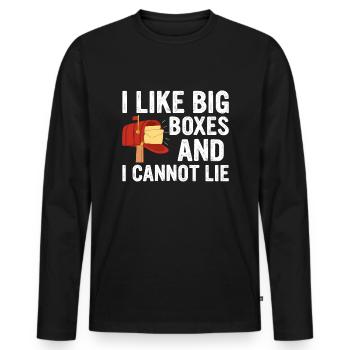 Briefkasten Postbote Spruch Postzusteller - Männer Premium Bio Langarmshirt - Schwarz - Vorne - Nico (187cm)