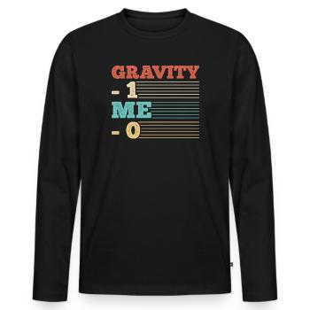 Gebrochener Arm Spruch - Fraktur Gipsarm - Männer Premium Bio Langarmshirt - Schwarz - Vorne - Nico (187cm)