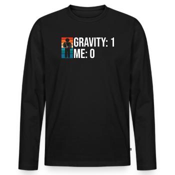 Gebrochener Arm Spruch - Fraktur Gipsarm - Männer Premium Bio Langarmshirt - Schwarz - Vorne - Nico (187cm)