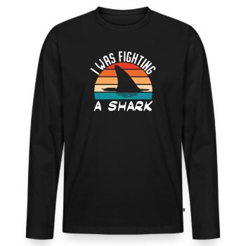 Gebrochenes Bein Spruch - Fraktur Gipsbein - Männer Premium Bio Langarmshirt - Schwarz - Vorne - Nico (187cm)