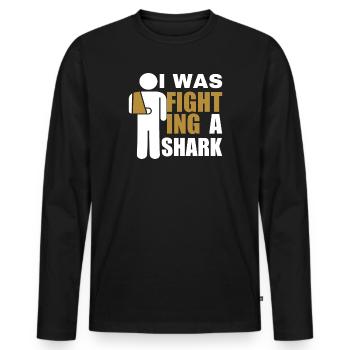 Gebrochener Arm Spruch - Fraktur Gipsarm - Männer Premium Bio Langarmshirt - Schwarz - Vorne - Nico (187cm)
