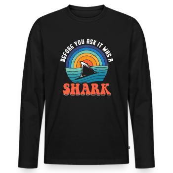 Before You Ask It Was A Shark - Knochenbruch - Männer Premium Bio Langarmshirt - Schwarz - Vorne - Nico (187cm)