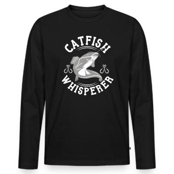 Catfish Whisperer - Wels Catfish Hunter - Männer Premium Bio Langarmshirt - Schwarz - Vorne - Nico (187cm)