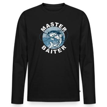 Master Baiter - Wels Catfish Hunter - Männer Premium Bio Langarmshirt - Schwarz - Vorne - Nico (187cm)