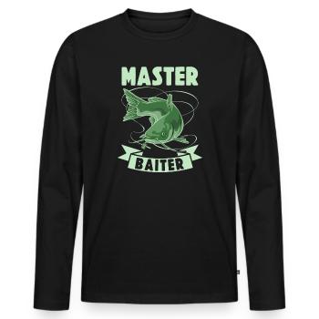 Master Baiter - Wels Catfish Angler Fischen Angeln - Männer Premium Bio Langarmshirt - Schwarz - Vorne - Nico (187cm)