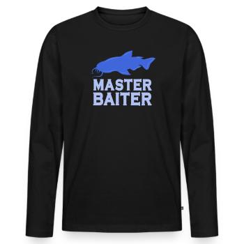 Master Baiter - Wels Catfish Angler Fischen Angeln - Männer Premium Bio Langarmshirt - Schwarz - Vorne - Nico (187cm)