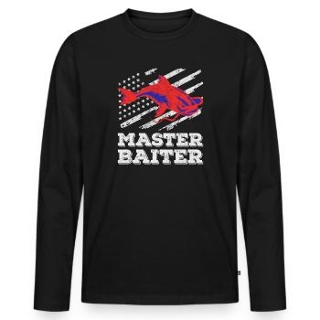 Master Baiter - Wels Catfish Angler Fischen Angeln - Männer Premium Bio Langarmshirt - Schwarz - Vorne - Nico (187cm)