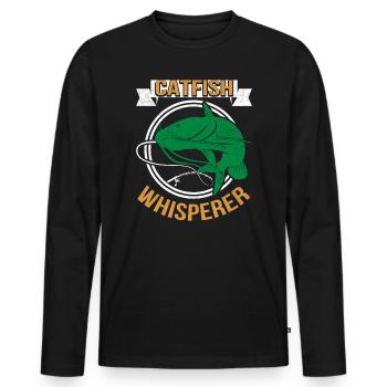 Catfish Whisperer - Wels Catfish Hunter - Männer Premium Bio Langarmshirt - Schwarz - Vorne - Nico (187cm)