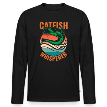 Catfish Whisperer - Wels Catfish Angler Angelrute - Männer Premium Bio Langarmshirt - Schwarz - Vorne - Nico (187cm)
