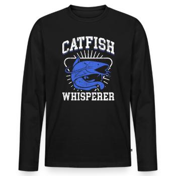 Catfish Whisperer - Wels Catfish Hunter - Männer Premium Bio Langarmshirt - Schwarz - Vorne - Nico (187cm)
