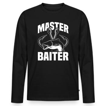 Master Baiter - Wels Catfish Hunter - Männer Premium Bio Langarmshirt - Schwarz - Vorne - Nico (187cm)