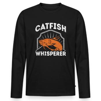Catfish Whisperer - Wels Catfish Hunter - Männer Premium Bio Langarmshirt - Schwarz - Vorne - Nico (187cm)