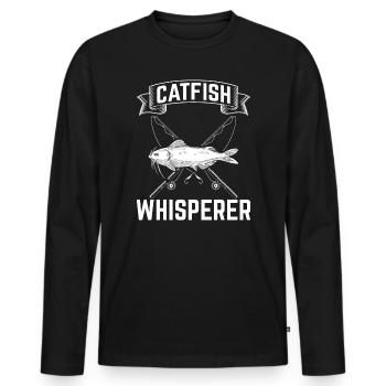 Catfish Whisperer - Wels Catfish Hunter - Männer Premium Bio Langarmshirt - Schwarz - Vorne - Nico (187cm)