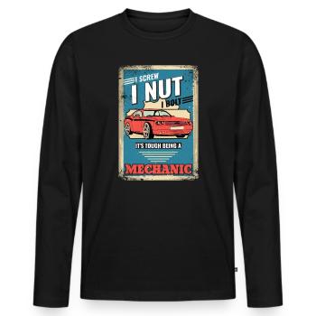 I Screw I Nut I Bolt Mechaniker Reparaturwerkzeug - Männer Premium Bio Langarmshirt - Schwarz - Vorne - Nico (187cm)