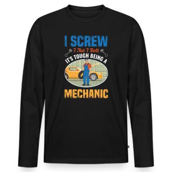 I Screw I Nut I Bolt Mechaniker Reparaturwerkzeug - Männer Premium Bio Langarmshirt - Schwarz - Vorne - Nico (187cm)