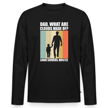 Cloud Computing Informatik Tech - Männer Premium Bio Langarmshirt - Schwarz - Vorne - Nico (187cm)